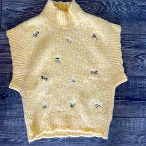 Zara knit short sleeve sweater/ sweater vest